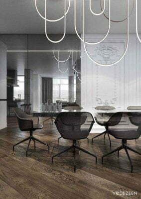apartment blends modern classic dining room