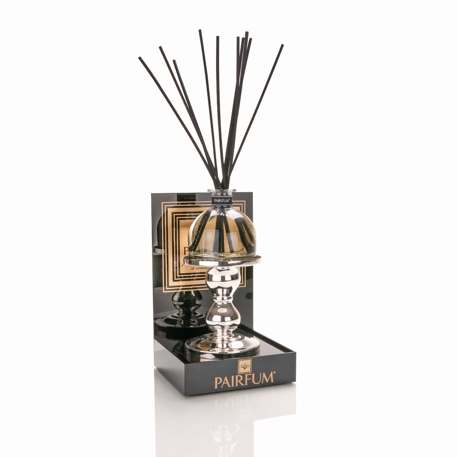 Pairfum Black Acrylic Display Plinth Large Reed Diffuser Holder Silver