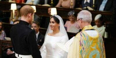 prince harry meghan markle wedding service smile