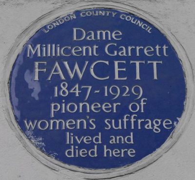 Millicent Garrett Fawcett 2 Gower Street Blue Plaque