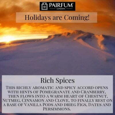 Holidays Coming Pairfum Fragrance Rich Spices Glacier Light