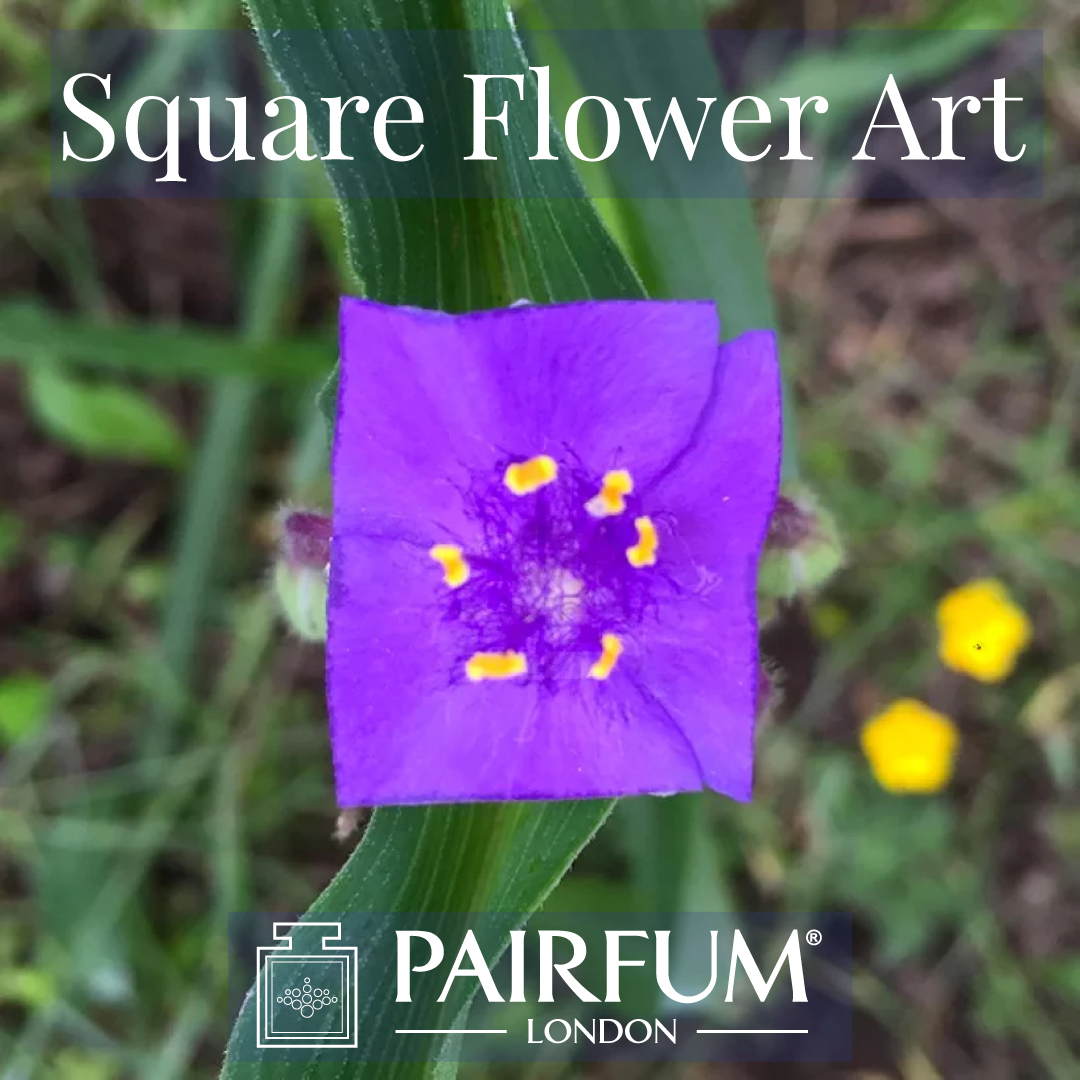 Square Flower Art Purple Natural Form