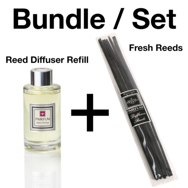 Bundle Set Reed Diffuser Large Reeds Black Orchid