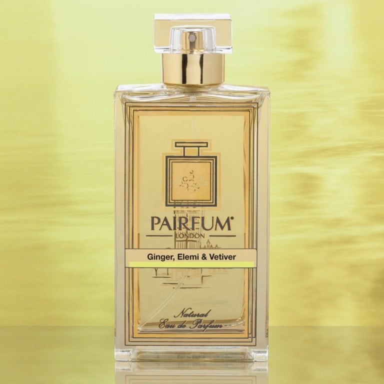 Eau De Parfum Bottle Ginger Elemi Vetiver Gold Foil Eau De Parfum Bottle Ginger Elemi Vetiver Gold Foil