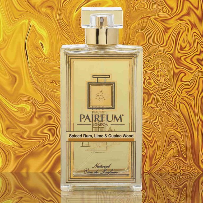 Eau De Parfum Bottle Spiced Rum Lime Guaiac Wood Gold Liquid Eau De Parfum Bottle Spiced Rum Lime Guaiac Wood Gold Liquid