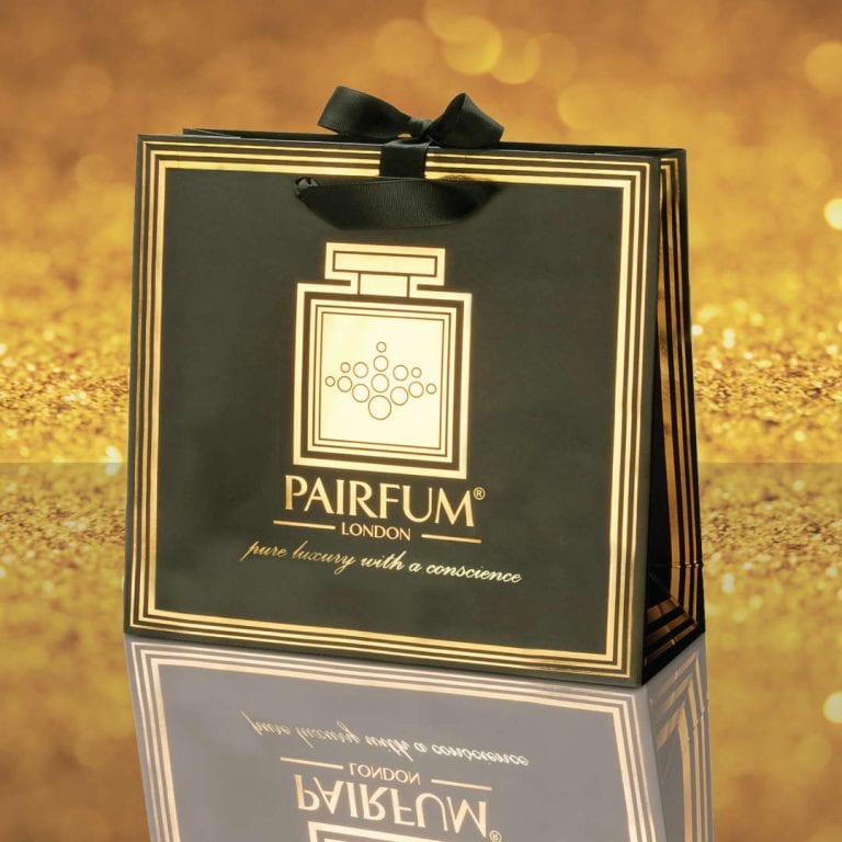 Pairfum Gold Black Luxury Carrier Bag Gift Classic Grain Pairfum Gold Black Luxury Carrier Bag Gift Classic Grain