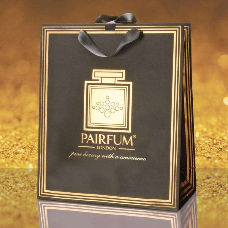 Pairfum Gold Black Luxury Carrier Bag Gift Large Grain Pairfum Gold Black Luxury Carrier Bag Gift Large Grain