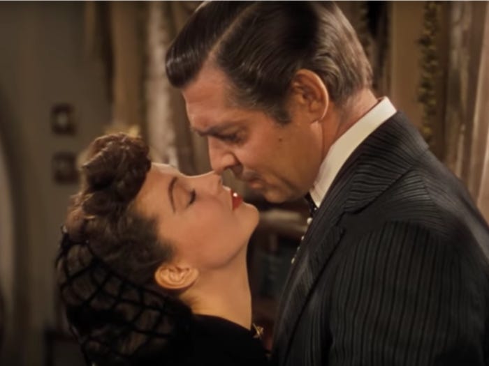 Scarlett And Rhett Almost Kiss In Gone With The Wind