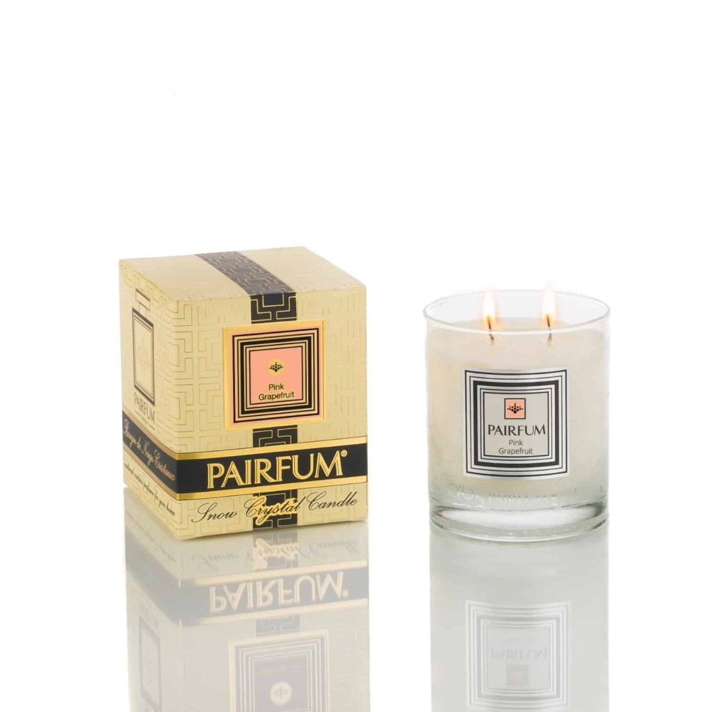 Scented Candle Maintenance: A Guide for Long-Lasting Fragrance; Olfactory sense, Pairfum's pink grapefruit scented candle.