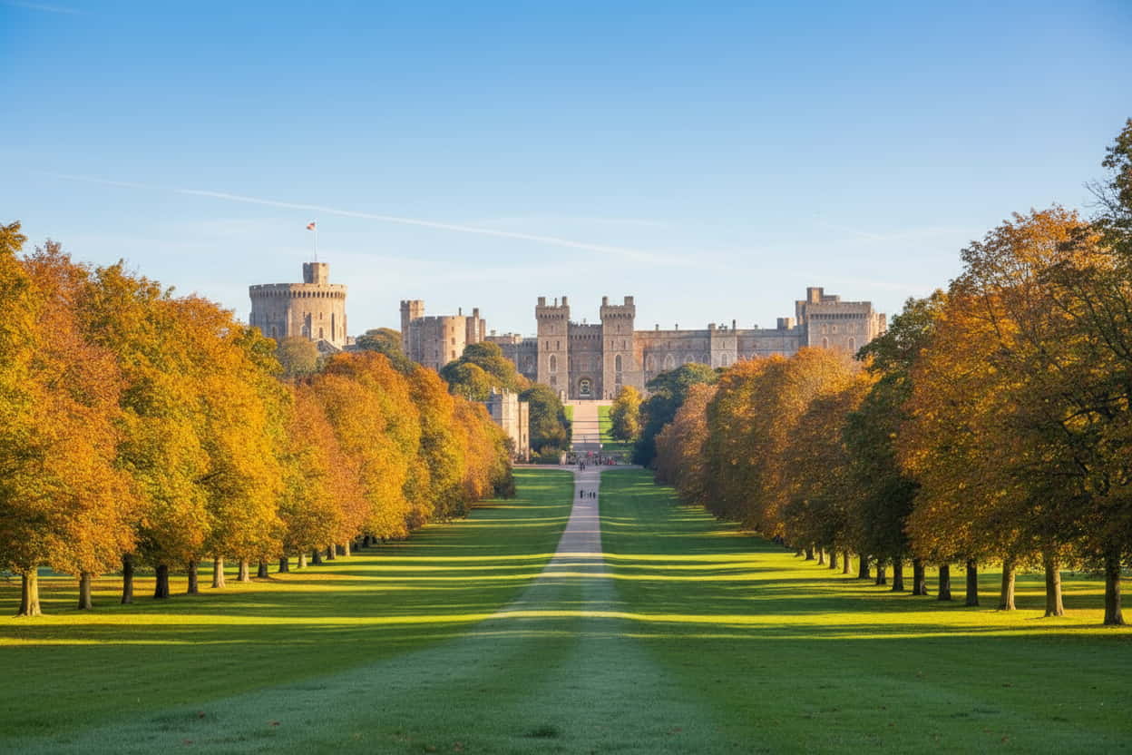 Windsor Castle Long Walk Autumn Great Britain