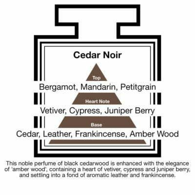 Fragrance Description Cedar Noir Vetiver Juniper Leather Frankincense