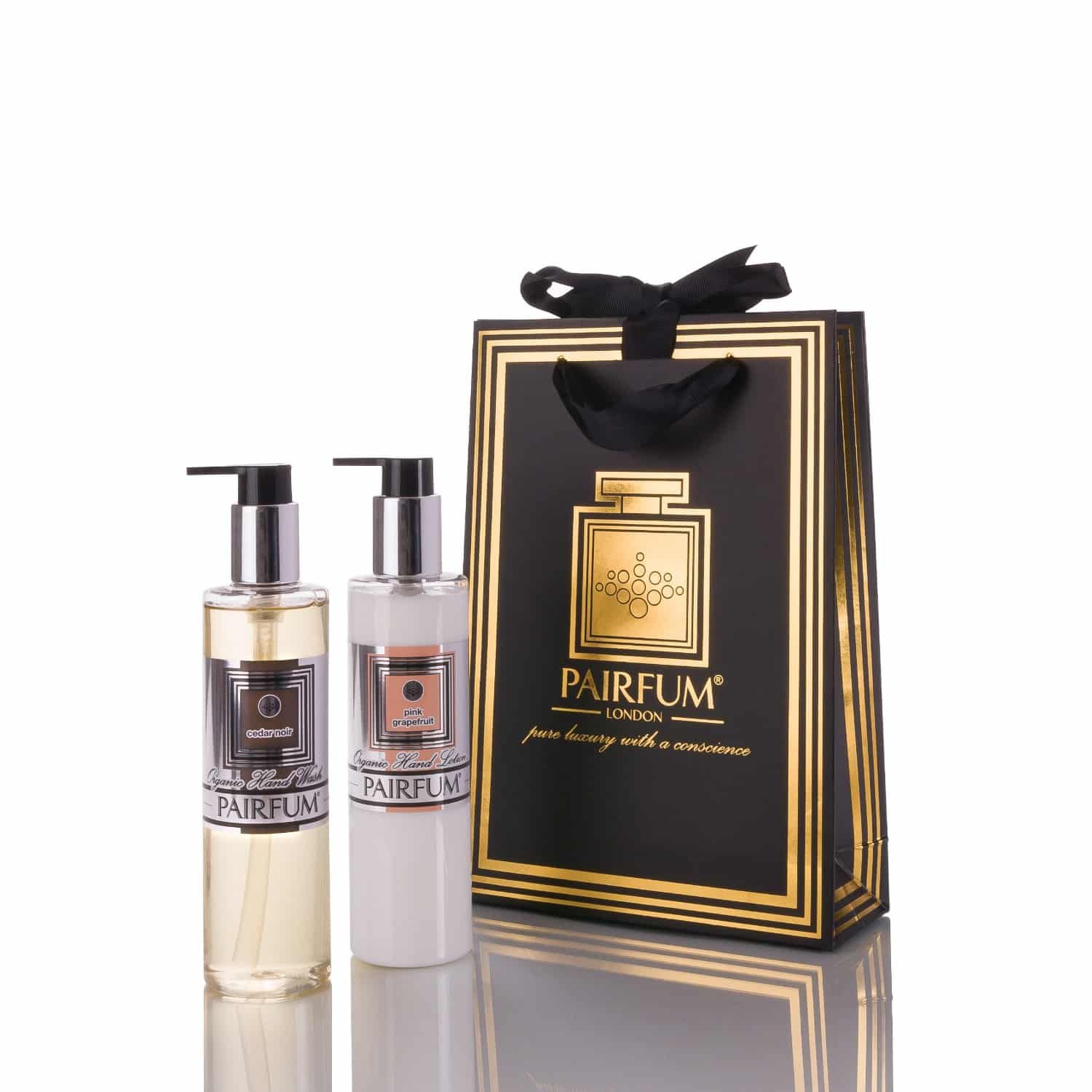 Pairfum Luxury Gift Bag Skin Care Organic Pre Biotic Hand Lotion Wash Oil