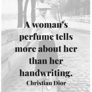 Christian Dior womans perfume tells about handwriting