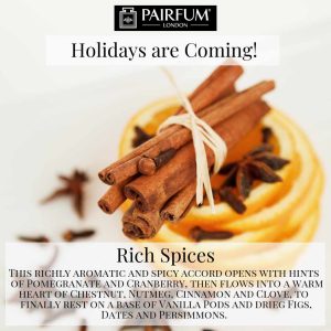 Holidays Coming Pairfum Fragrance Rich Spices Cinnamon Citrus