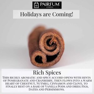 Holidays Coming Pairfum Fragrance Rich Spices Cinnamon